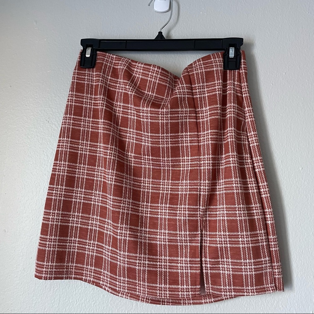 Orange & White Plaid Windsor Skirt